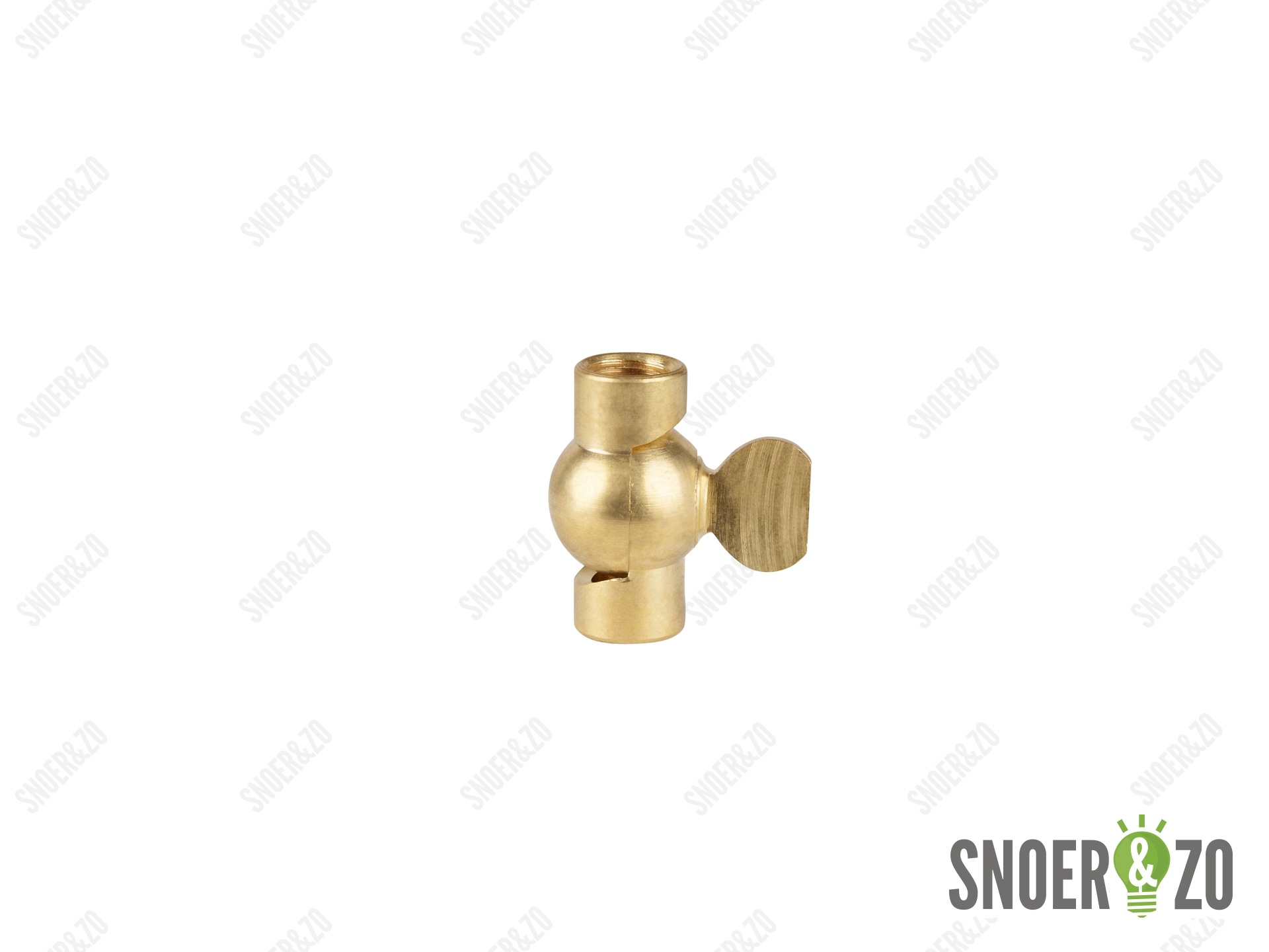 Kniegewricht messing met vleugelmoer - binnendraad - binnendraad Kniegewricht messing met vleugelmoer - binnendraad - binnendraad